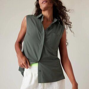 Athleta Everlasting tank sleeveless blouse Bali Green UPF 50+ breathable stretch